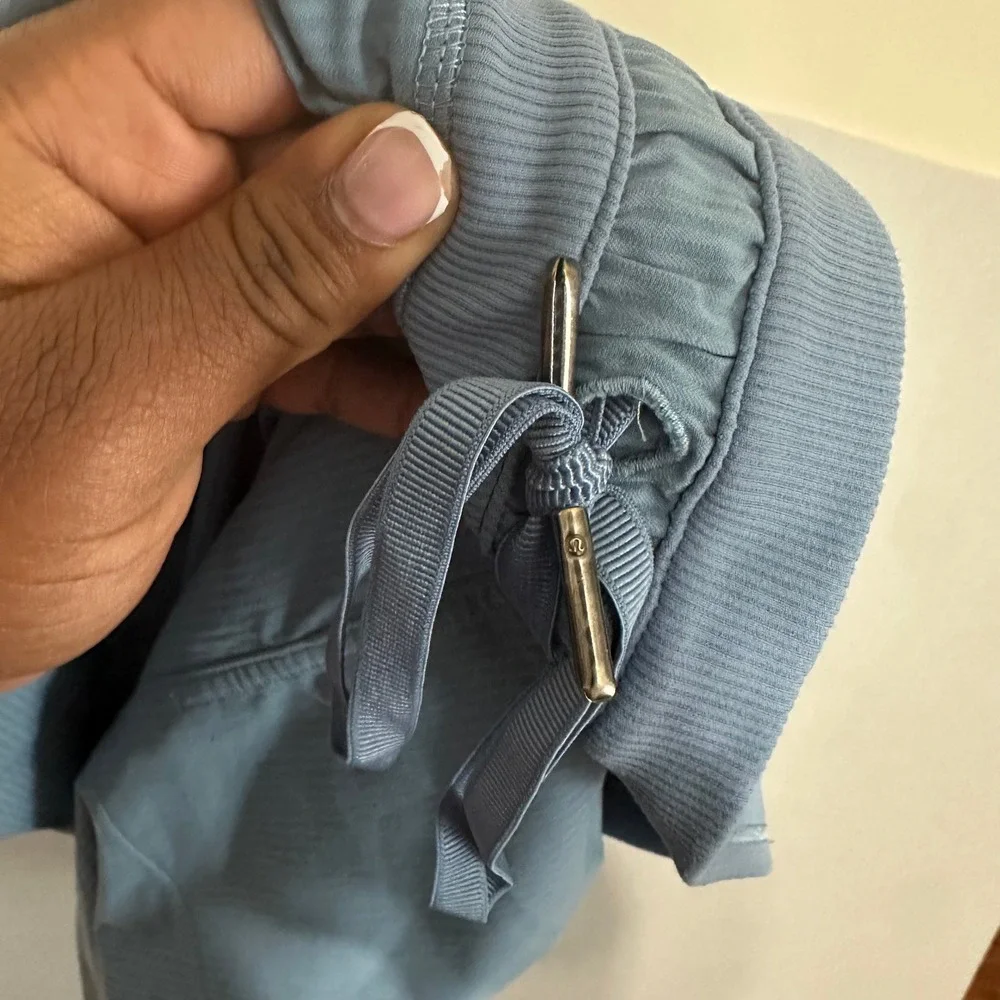 Lululemon Beyond the Studio Crop Pants Blue Pinstripe‎ Joggers Size 6